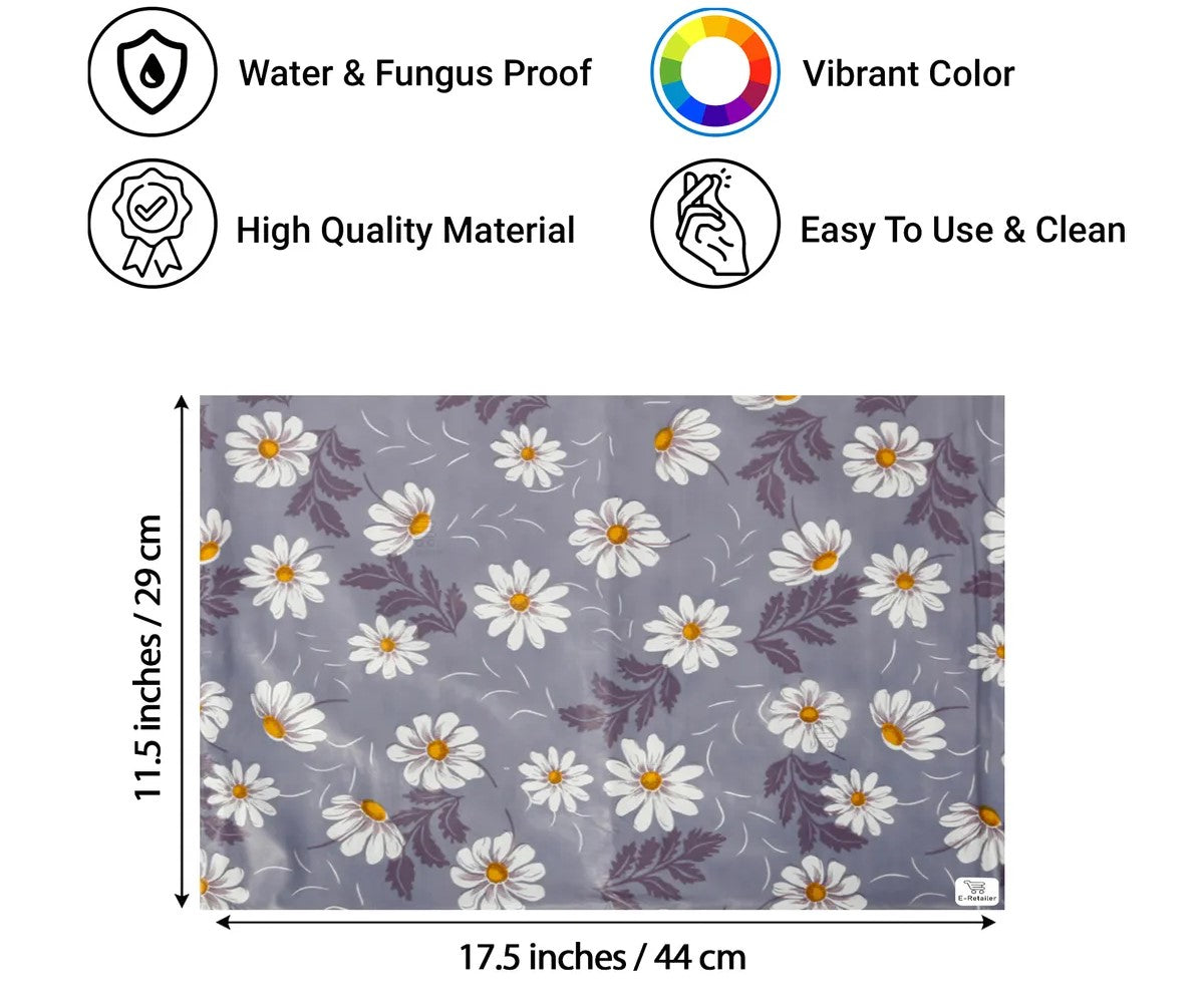 Set of 6 Pcs. Multipurpose Mats/Fridge Mats/Refrigerator Drawer Mats (Material-PP, Color-GREY, Size-17.5X11.5 Inches) from G DECOR