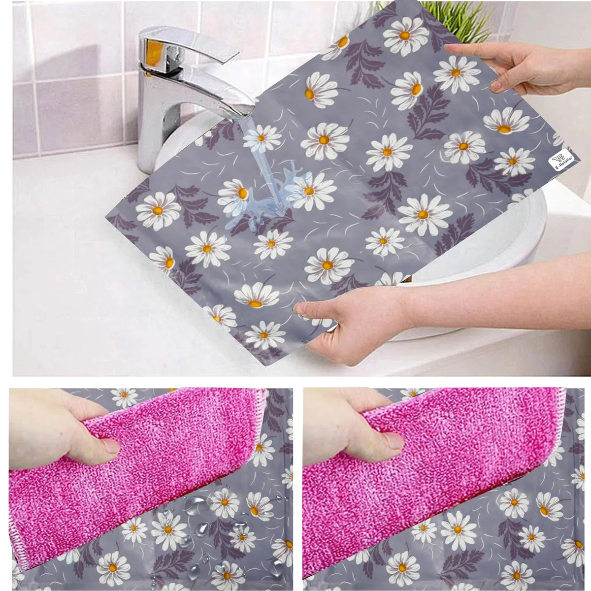 Set of 6 Pcs. Multipurpose Mats/Fridge Mats/Refrigerator Drawer Mats (Material-PP, Color-GREY, Size-17.5X11.5 Inches) from G DECOR