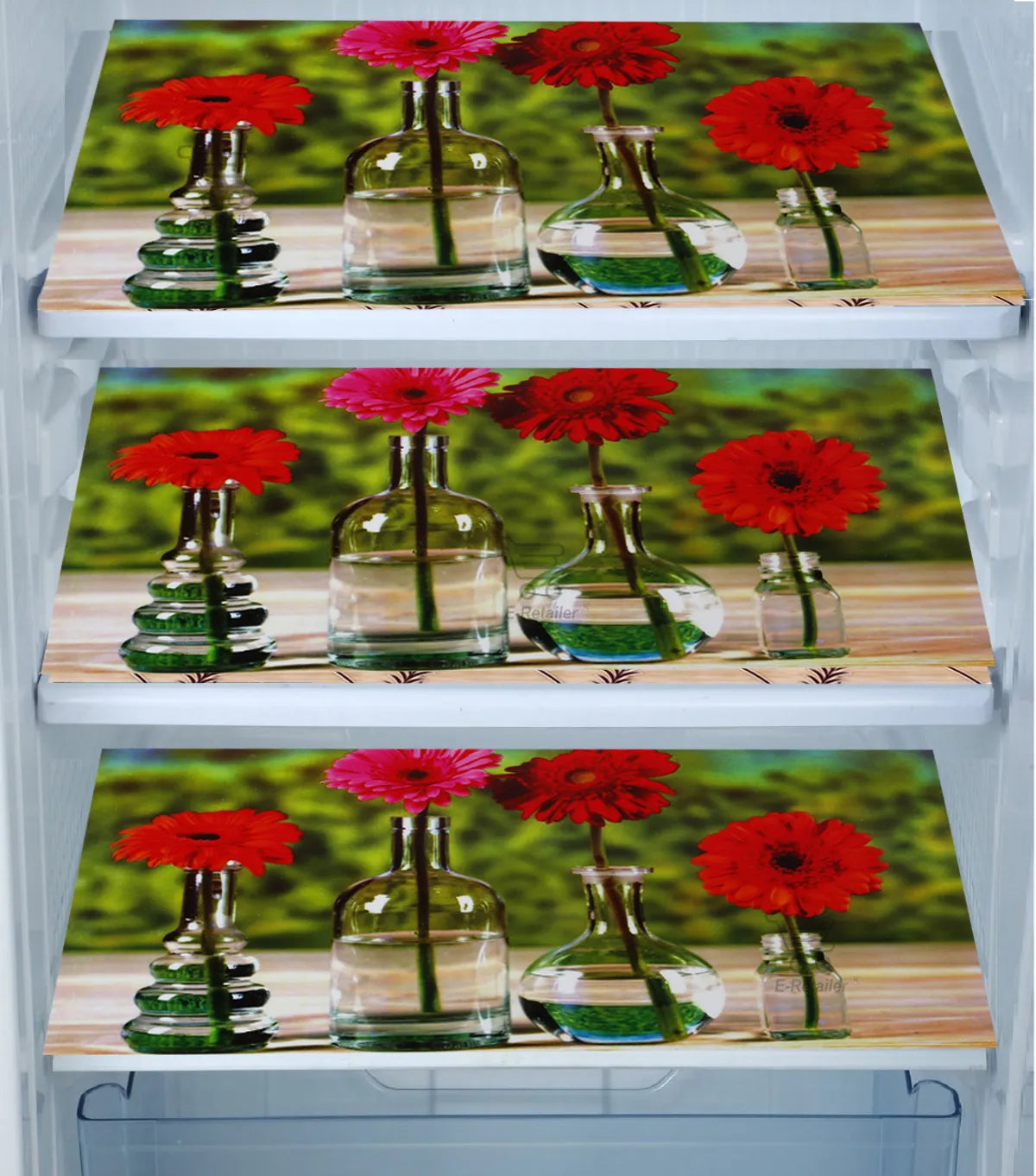 Set of 6 Pcs. Multipurpose Mats/Fridge Mats/Refrigerator Drawer Mats (Material-PP, Color-Red, Size-17.5X11.5 Inches) from G DECOR