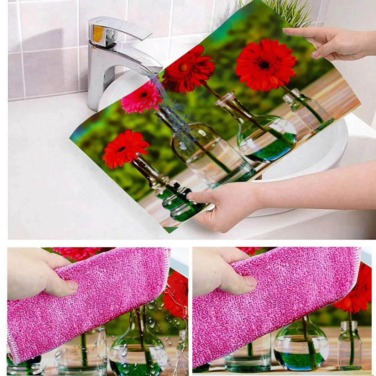 Set of 6 Pcs. Multipurpose Mats/Fridge Mats/Refrigerator Drawer Mats (Material-PP, Color-Red, Size-17.5X11.5 Inches) from G DECOR