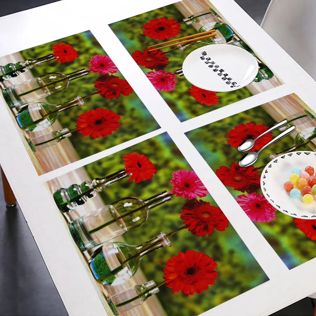Set of 6 Pcs. Multipurpose Mats/Fridge Mats/Refrigerator Drawer Mats (Material-PP, Color-Red, Size-17.5X11.5 Inches) from G DECOR