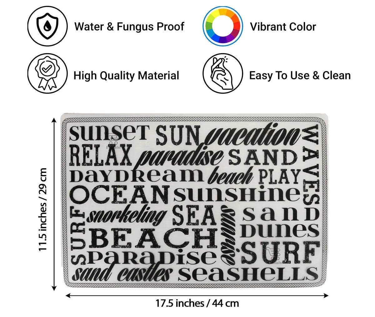 Set of 6 Pcs. Multipurpose Mats/Fridge Mats/Refrigerator Drawer Mats (Material-PP, Color- BLACK CLASSY  , Size-17.5X11.5 Inches) from G DECOR