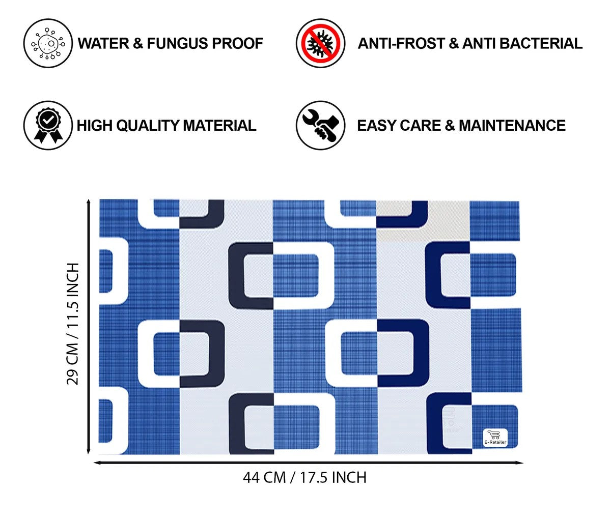 Set of 6 Pcs. Multipurpose Mats/Fridge Mats/Refrigerator Drawer Mats (Material-PP, Color- BLUE , Size-17.5X11.5 Inches) from G DECOR