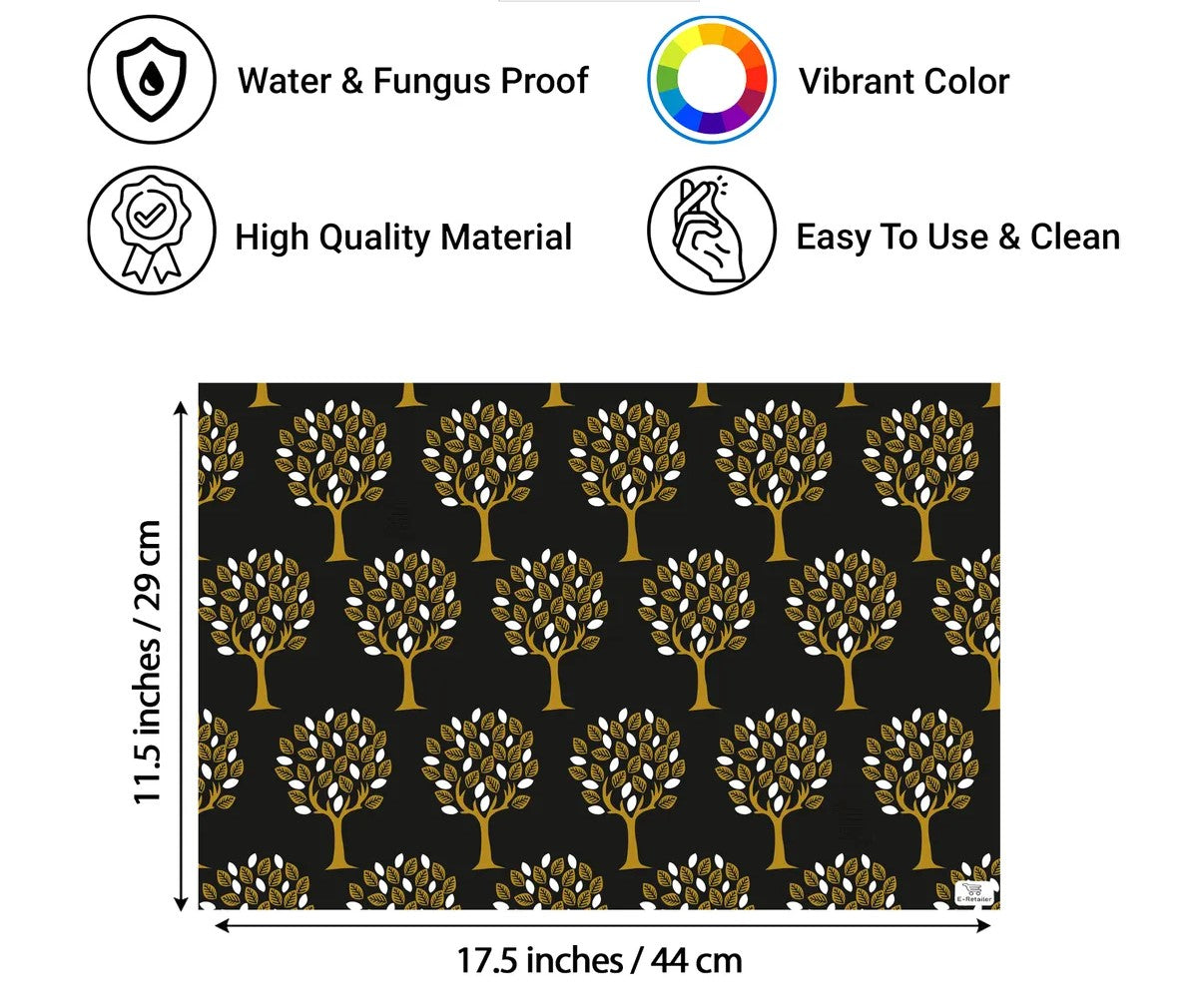 Set of 6 Pcs. Multipurpose Mats/Fridge Mats/Refrigerator Drawer Mats (Material-PP, Color- BROWN BIG TREE  , Size-17.5X11.5 Inches) from G DECOR