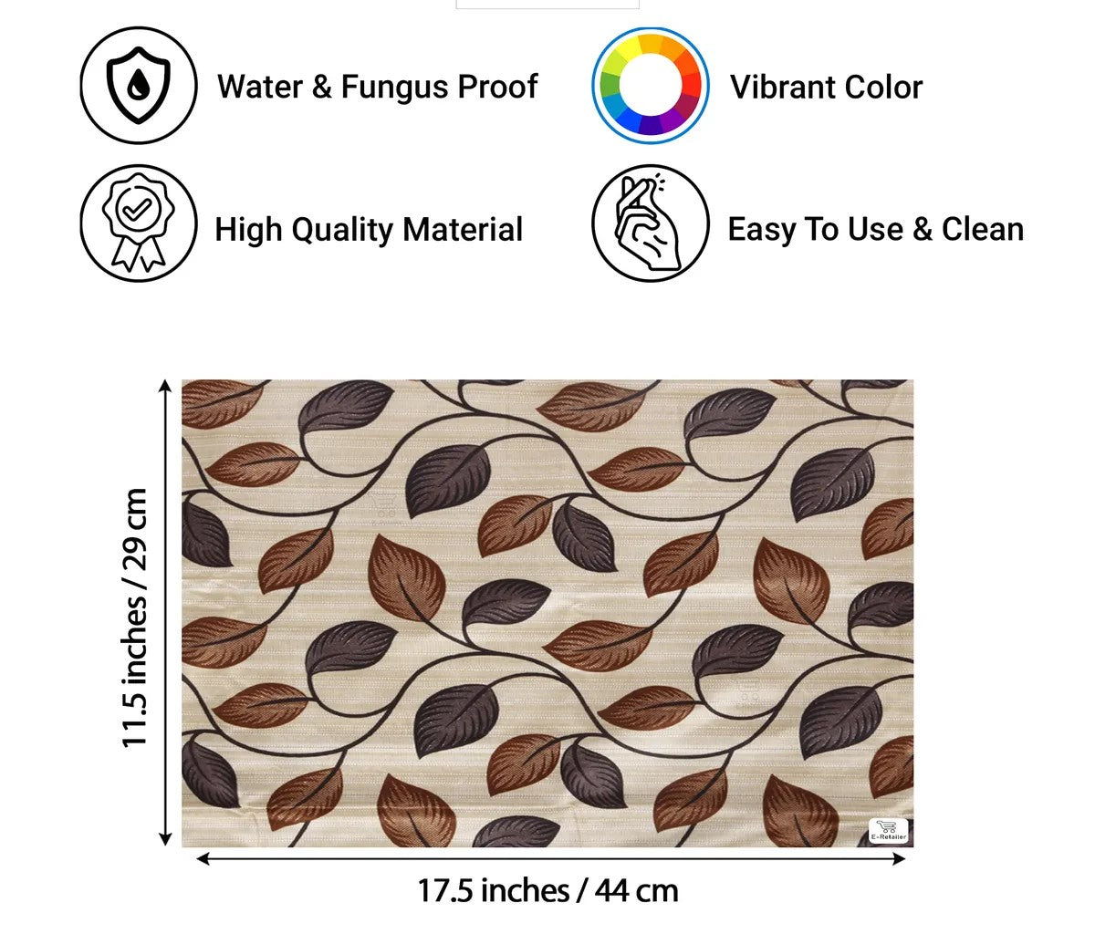 Set of 6 Pcs. Multipurpose Mats/Fridge Mats/Refrigerator Drawer Mats (Material-PP, Color- BROWN , Size-17.5X11.5 Inches) from G DECOR