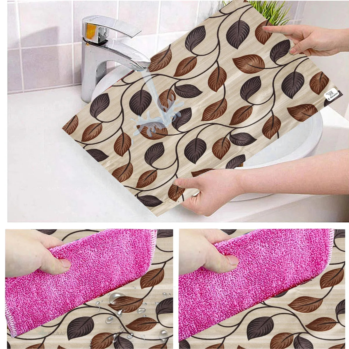 Set of 6 Pcs. Multipurpose Mats/Fridge Mats/Refrigerator Drawer Mats (Material-PP, Color- BROWN , Size-17.5X11.5 Inches) from G DECOR