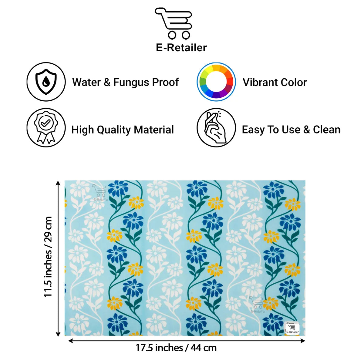 Set of 6 Pcs. Multipurpose Mats/Fridge Mats/Refrigerator Drawer Mats (Material-PP, Color- BLUE BALE LEAF , Size-17.5X11.5 Inches) from G DECOR