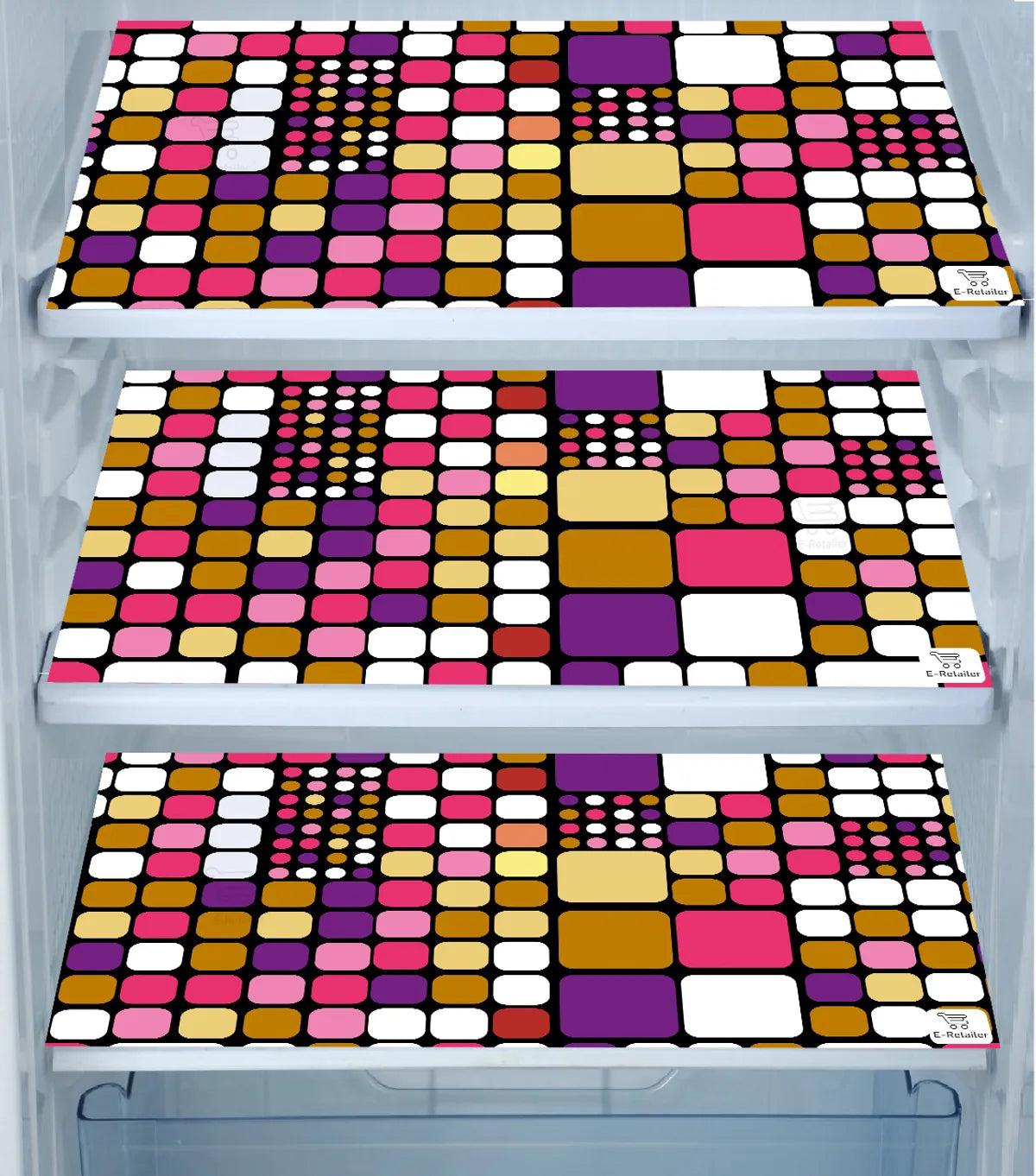 Set of 6 Pcs. Multipurpose Mats/Fridge Mats/Refrigerator Drawer Mats (Material-PP, Color- BROWN BOXES , Size-17.5X11.5 Inches) from G DECOR