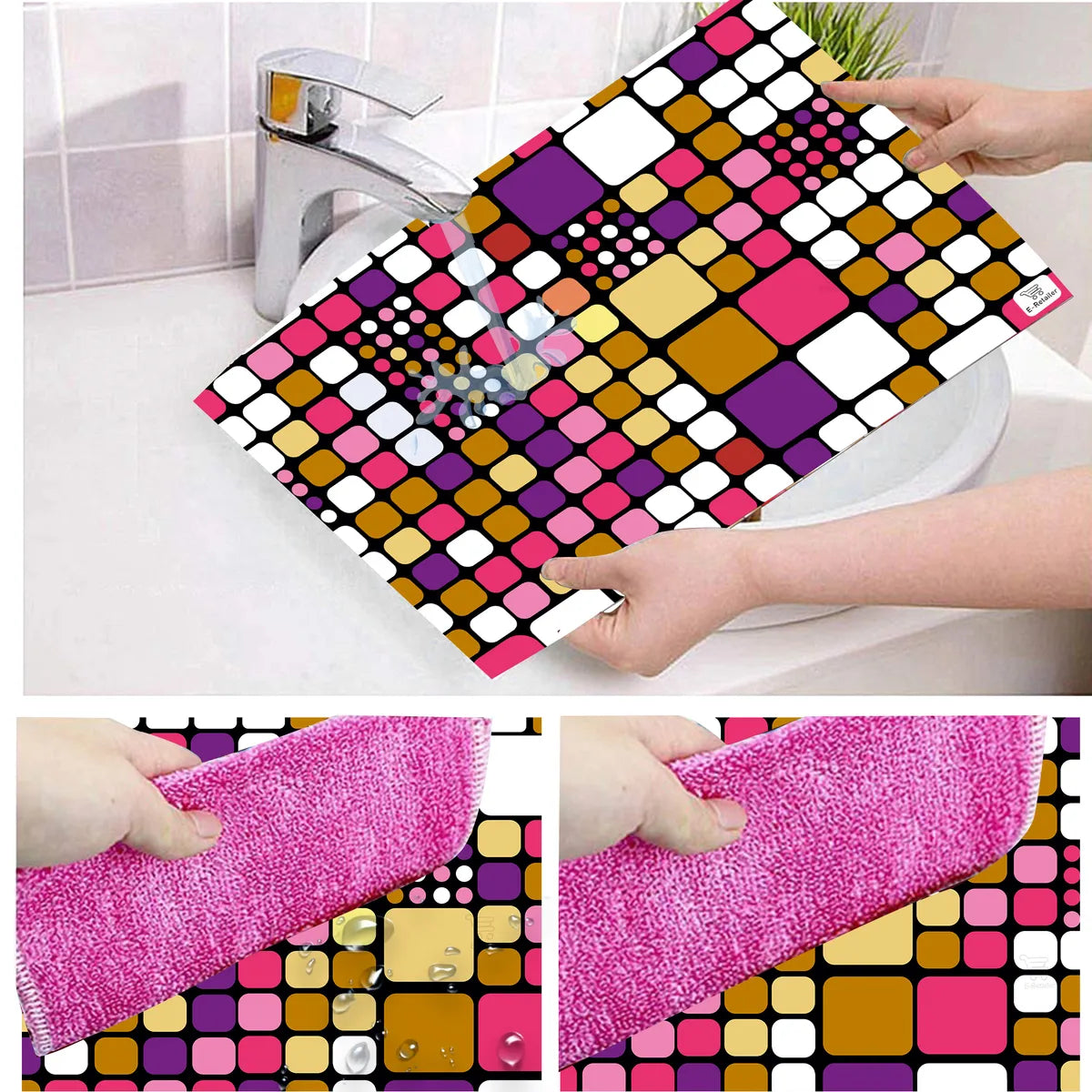 Set of 6 Pcs. Multipurpose Mats/Fridge Mats/Refrigerator Drawer Mats (Material-PP, Color- BROWN BOXES , Size-17.5X11.5 Inches) from G DECOR