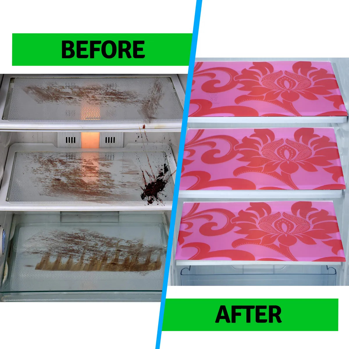 Set of 6 Pcs. Multipurpose Mats/Fridge Mats/Refrigerator Drawer Mats (Material-PP, Color- RED , Size-17.5X11.5 Inches) from G DECOR