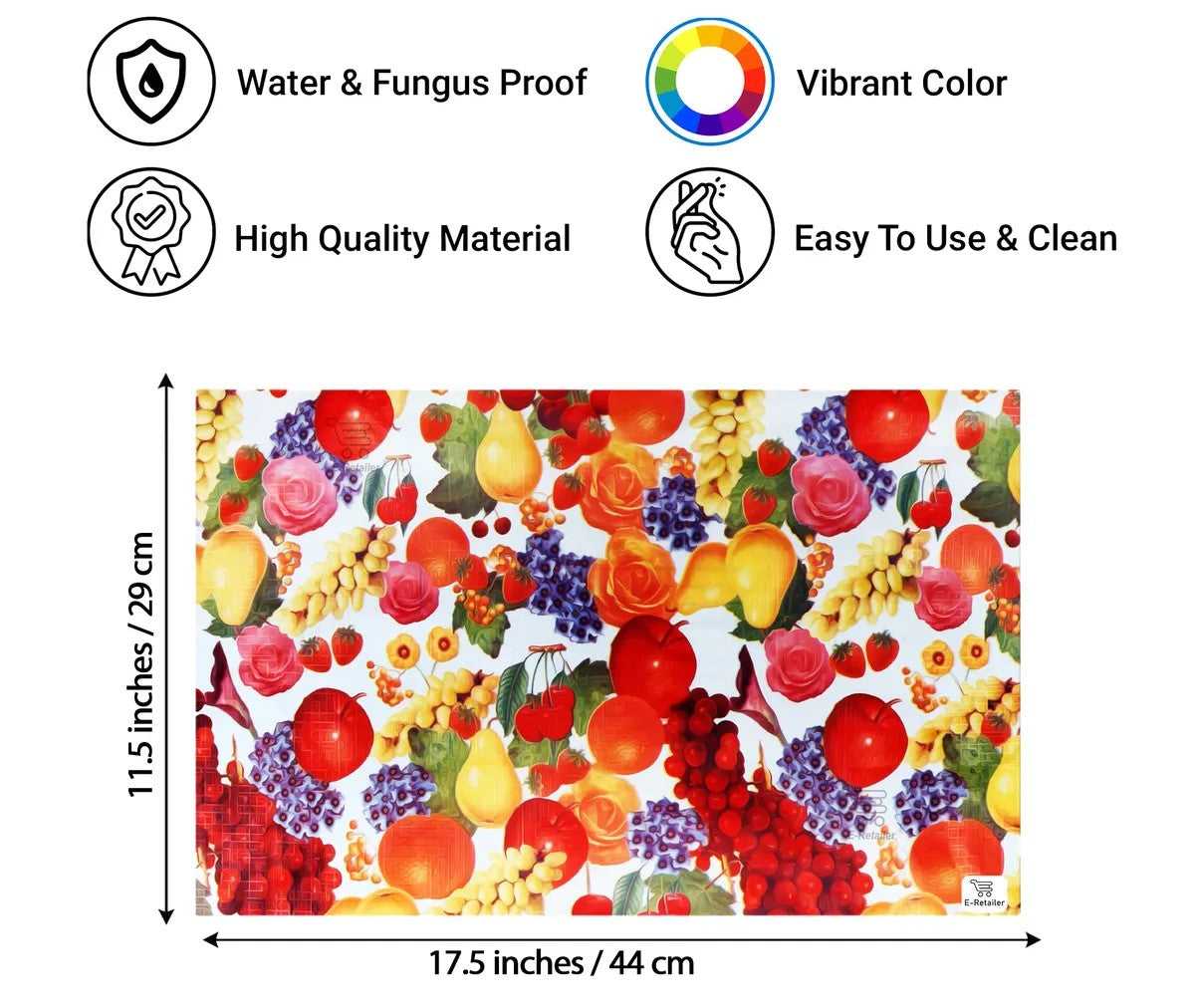 Set of 6 Pcs. Multipurpose Mats/Fridge Mats/Refrigerator Drawer Mats (Material-PP, Color- COLOURFUL , Size-17.5X11.5 Inches) from G DECOR