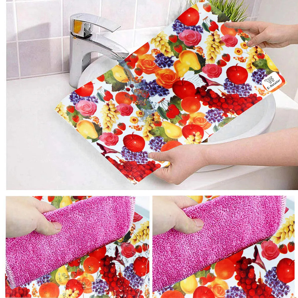 Set of 6 Pcs. Multipurpose Mats/Fridge Mats/Refrigerator Drawer Mats (Material-PP, Color- COLOURFUL , Size-17.5X11.5 Inches) from G DECOR