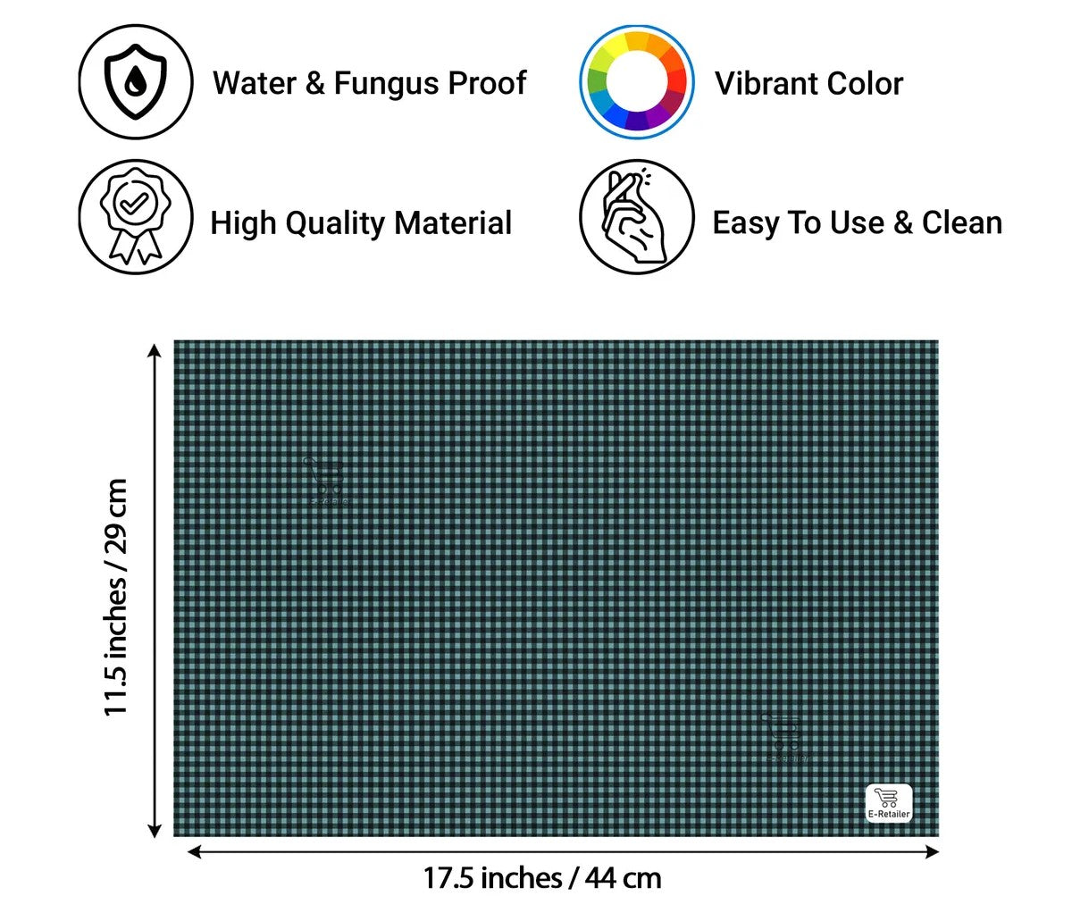 Set of 6 Pcs. Multipurpose Mats/Fridge Mats/Refrigerator Drawer Mats (Material-PP, Color- GREEN , Size-17.5X11.5 Inches) from G DECOR