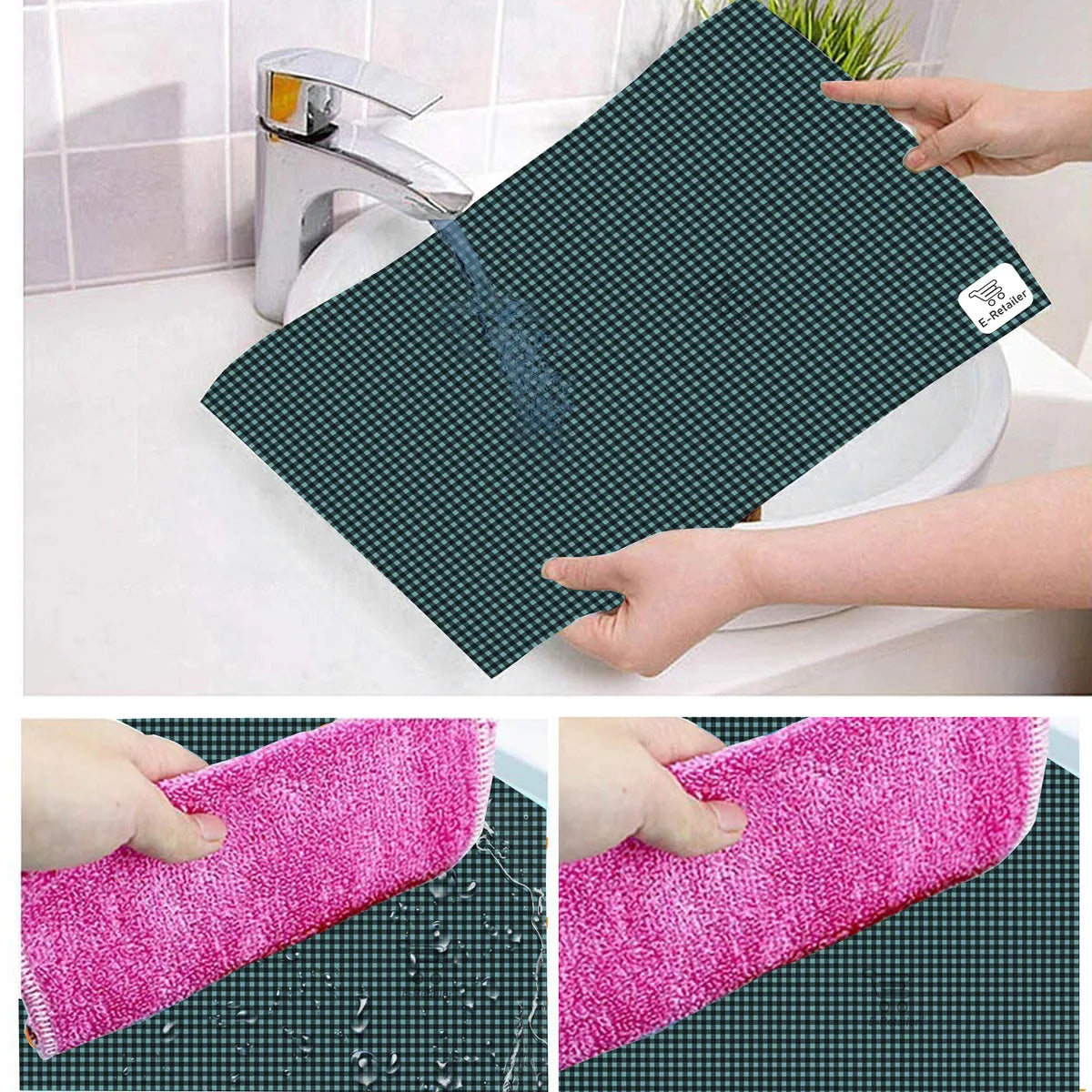 Set of 6 Pcs. Multipurpose Mats/Fridge Mats/Refrigerator Drawer Mats (Material-PP, Color- GREEN , Size-17.5X11.5 Inches) from G DECOR
