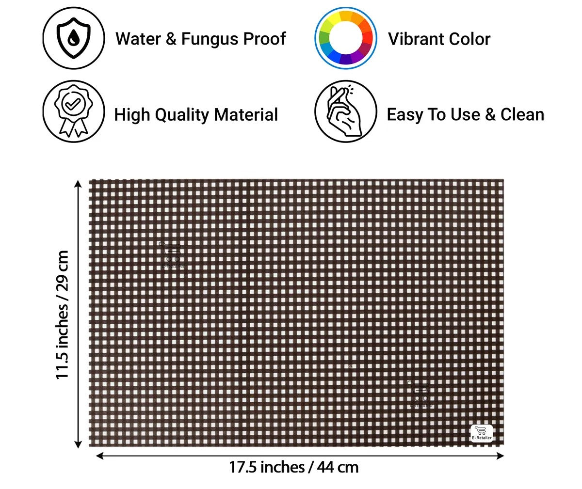 Set of 6 Pcs. Multipurpose Mats/Fridge Mats/Refrigerator Drawer Mats (Material-PP, Color- BROWN , Size-17.5X11.5 Inches) from G DECOR