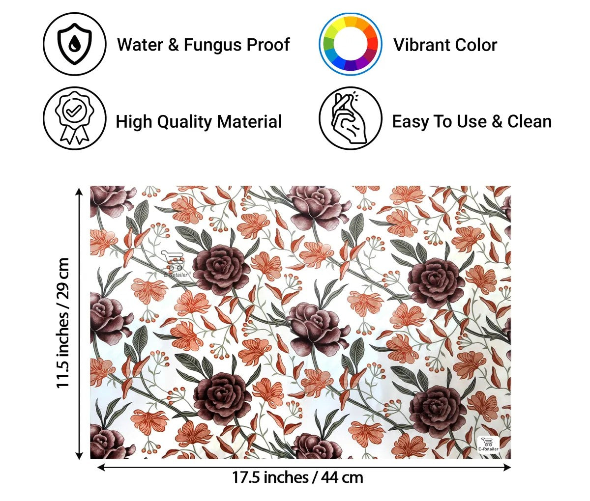 Set of 6 Pcs. Multipurpose Mats/Fridge Mats/Refrigerator Drawer Mats (Material-PP, Color- BROWN , Size-17.5X11.5 Inches) from G DECOR