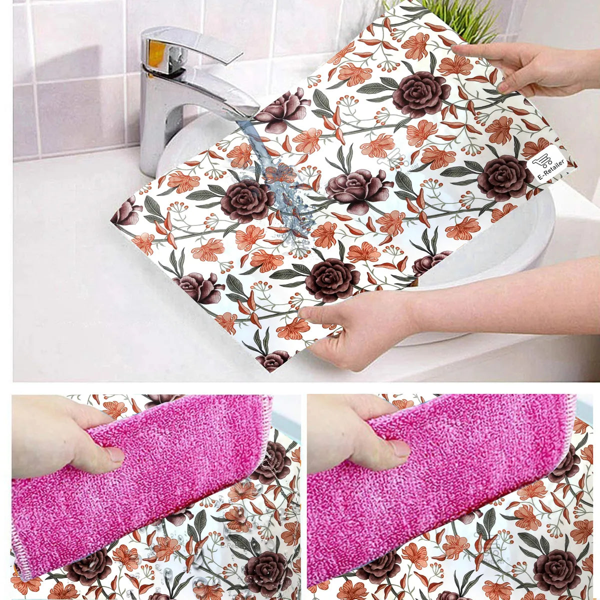 Set of 6 Pcs. Multipurpose Mats/Fridge Mats/Refrigerator Drawer Mats (Material-PP, Color- BROWN , Size-17.5X11.5 Inches) from G DECOR