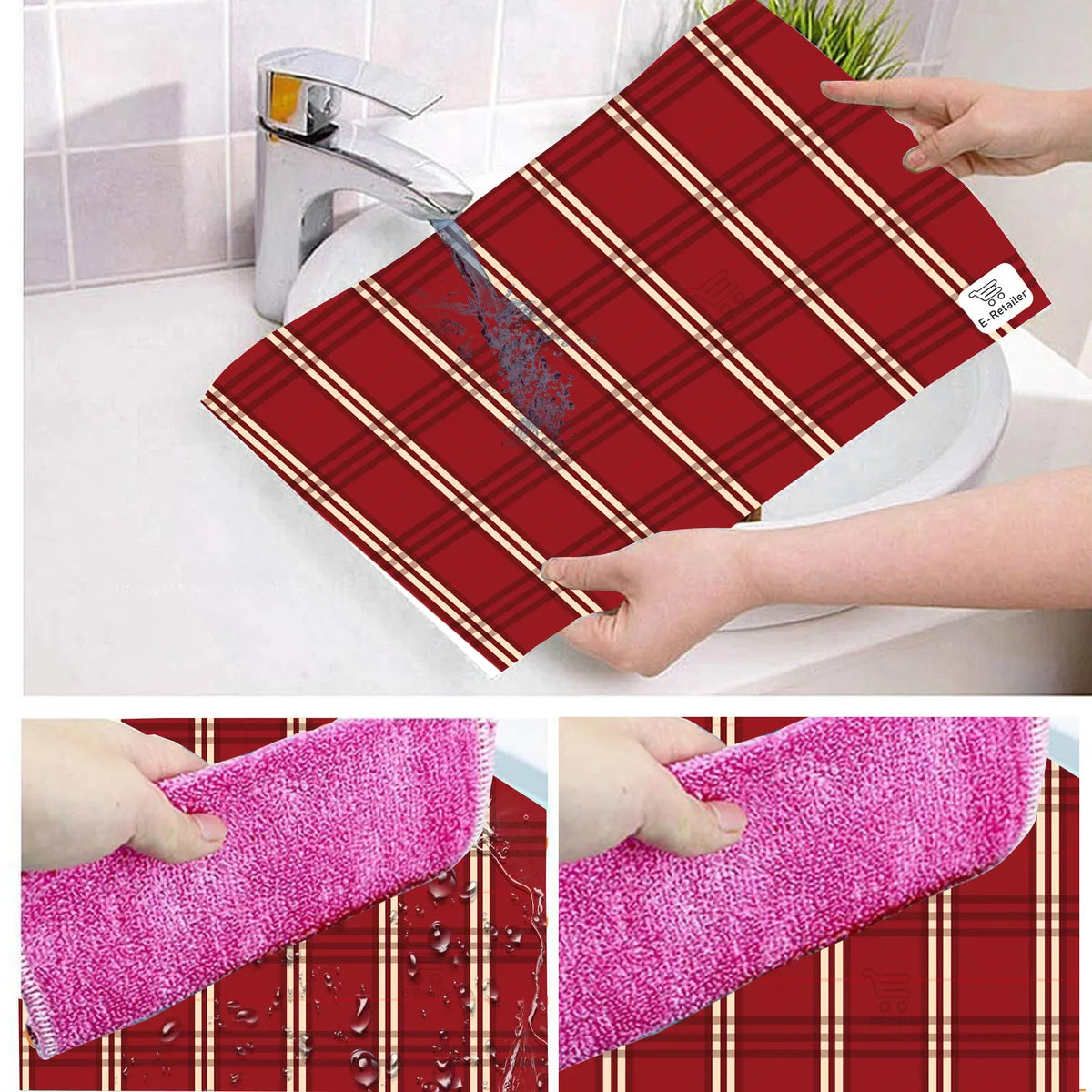 Set of 6 Pcs. Multipurpose Mats/Fridge Mats/Refrigerator Drawer Mats (Material-PP, Color- BROWN , Size-17.5X11.5 Inches) from G DECOR