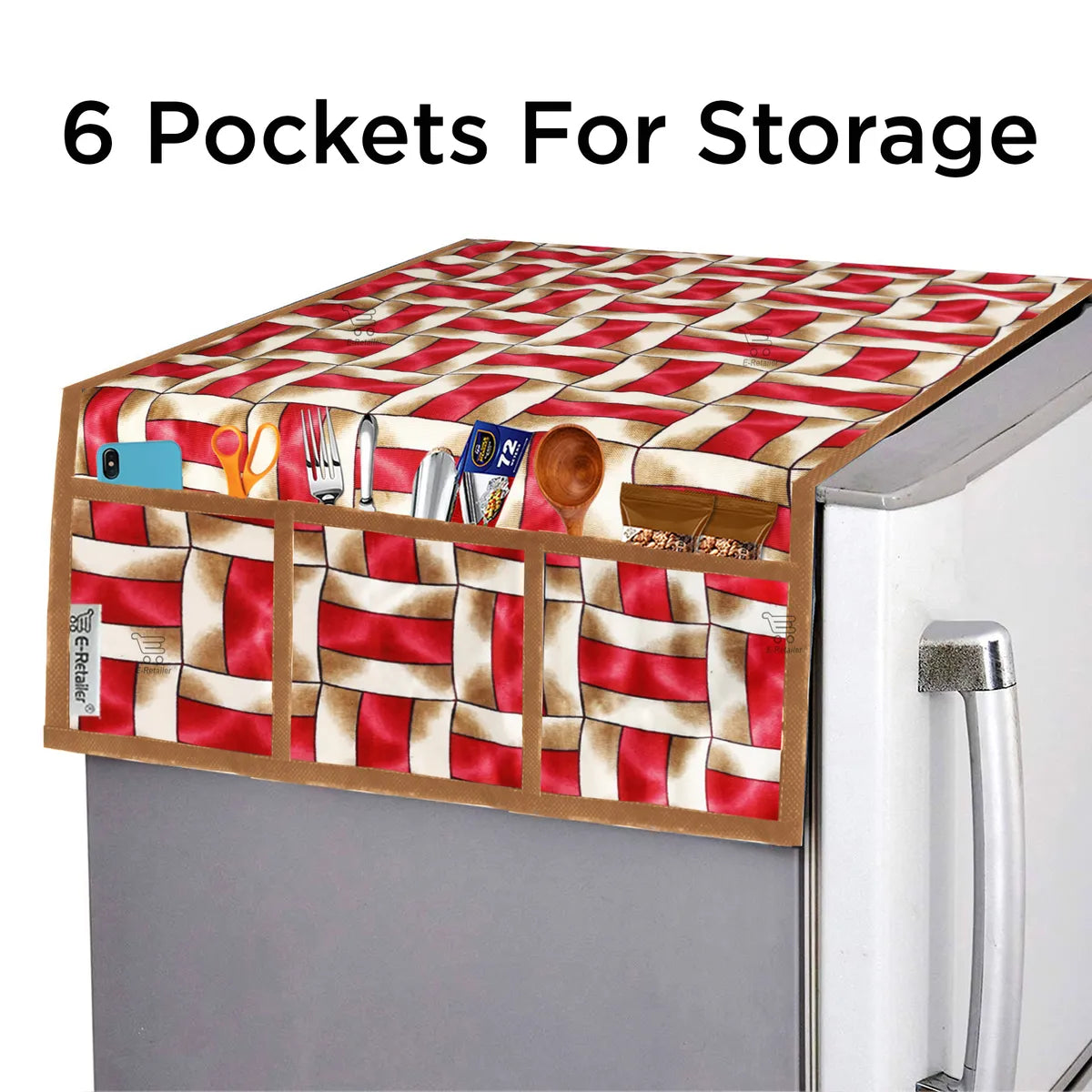 COMBO SET OFFER 102 (  FRIDGE TOP COVER 1 Piece + 6 PCS MUTIPURPOSE MAT +2PCS FRIDGE HANDLE COVER FREE