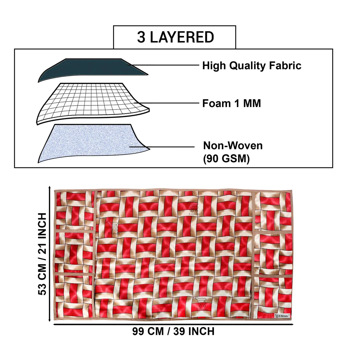 COMBO SET OFFER 102 (  FRIDGE TOP COVER 1 Piece + 6 PCS MUTIPURPOSE MAT +2PCS FRIDGE HANDLE COVER FREE