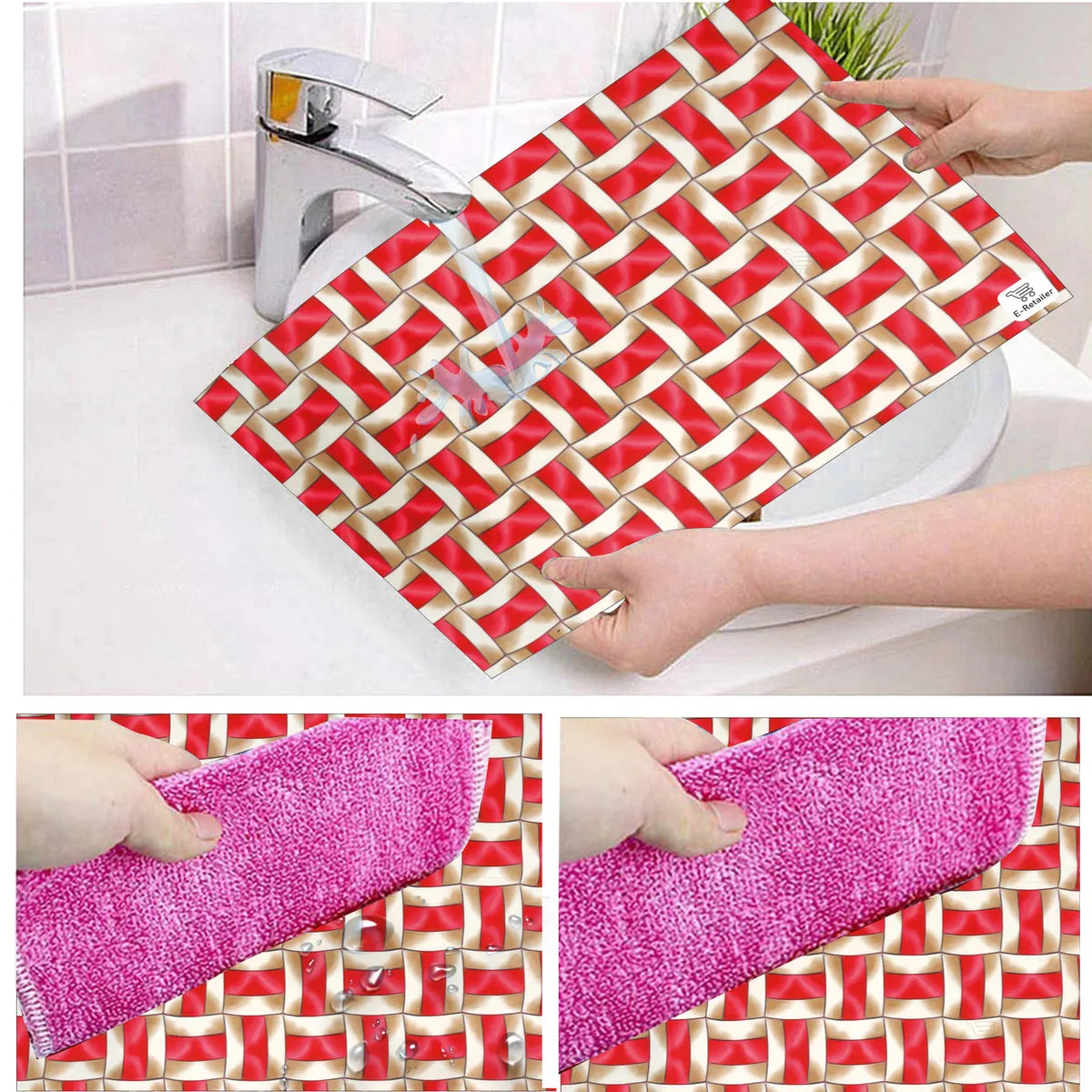 COMBO SET OFFER 102 (  FRIDGE TOP COVER 1 Piece + 6 PCS MUTIPURPOSE MAT +2PCS FRIDGE HANDLE COVER FREE