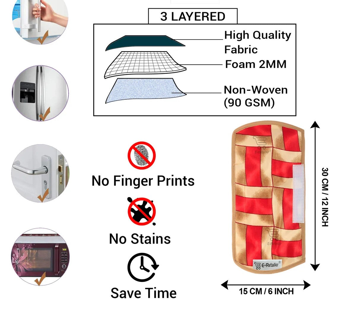 COMBO SET OFFER 102 (  FRIDGE TOP COVER 1 Piece + 6 PCS MUTIPURPOSE MAT +2PCS FRIDGE HANDLE COVER FREE