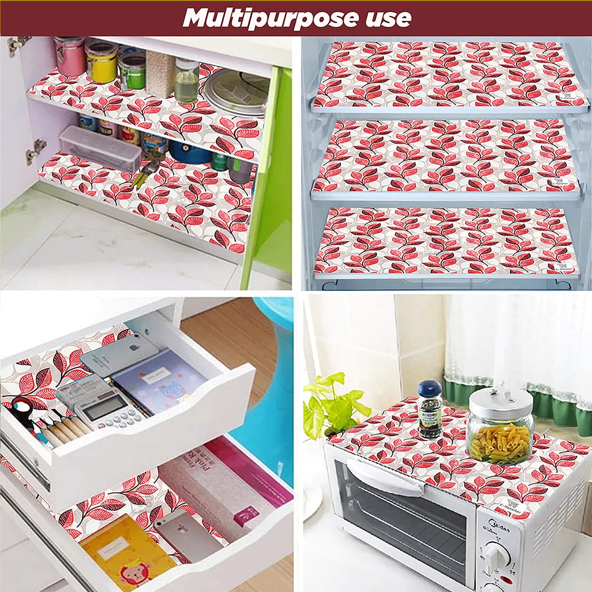 COMBO SET OFFER 103 (  FRIDGE TOP COVER 1 Piece + 6 PCS MUTIPURPOSE MAT +2PCS FRIDGE HANDLE COVER FREE