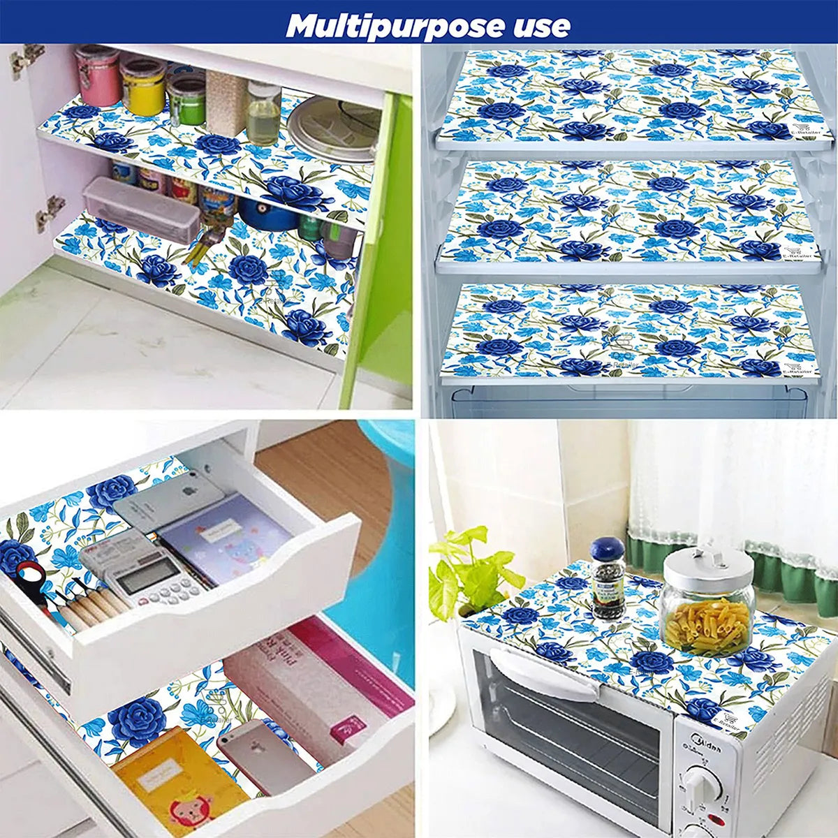 COMBO SET OFFER 105 (  FRIDGE TOP COVER 1 Piece + 6 PCS MUTIPURPOSE MAT +2PCS FRIDGE HANDLE COVER)
