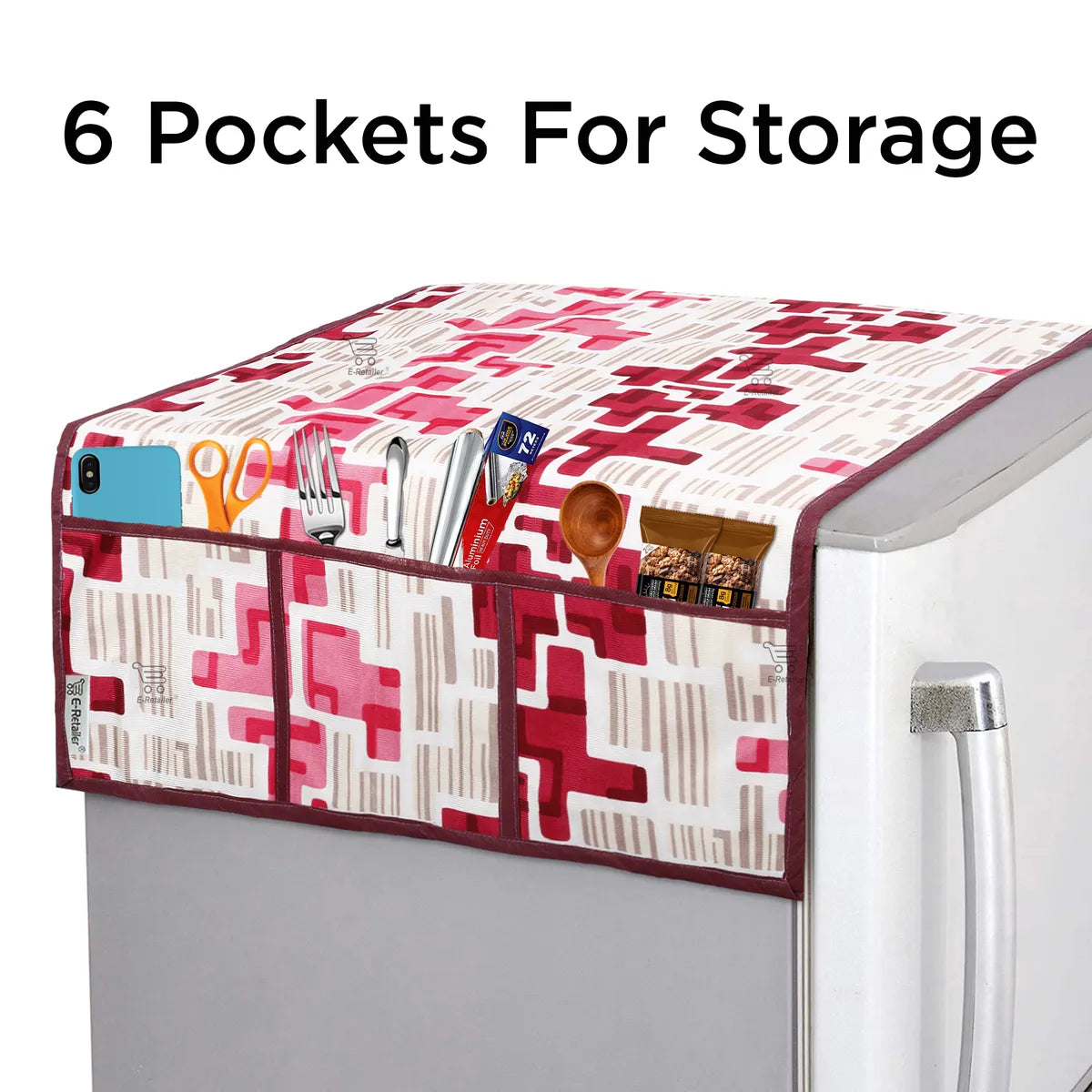 COMBO SET OFFER 106 (  FRIDGE TOP COVER 1 Piece + 6 PCS MUTIPURPOSE MAT +2PCS FRIDGE HANDLE COVER)