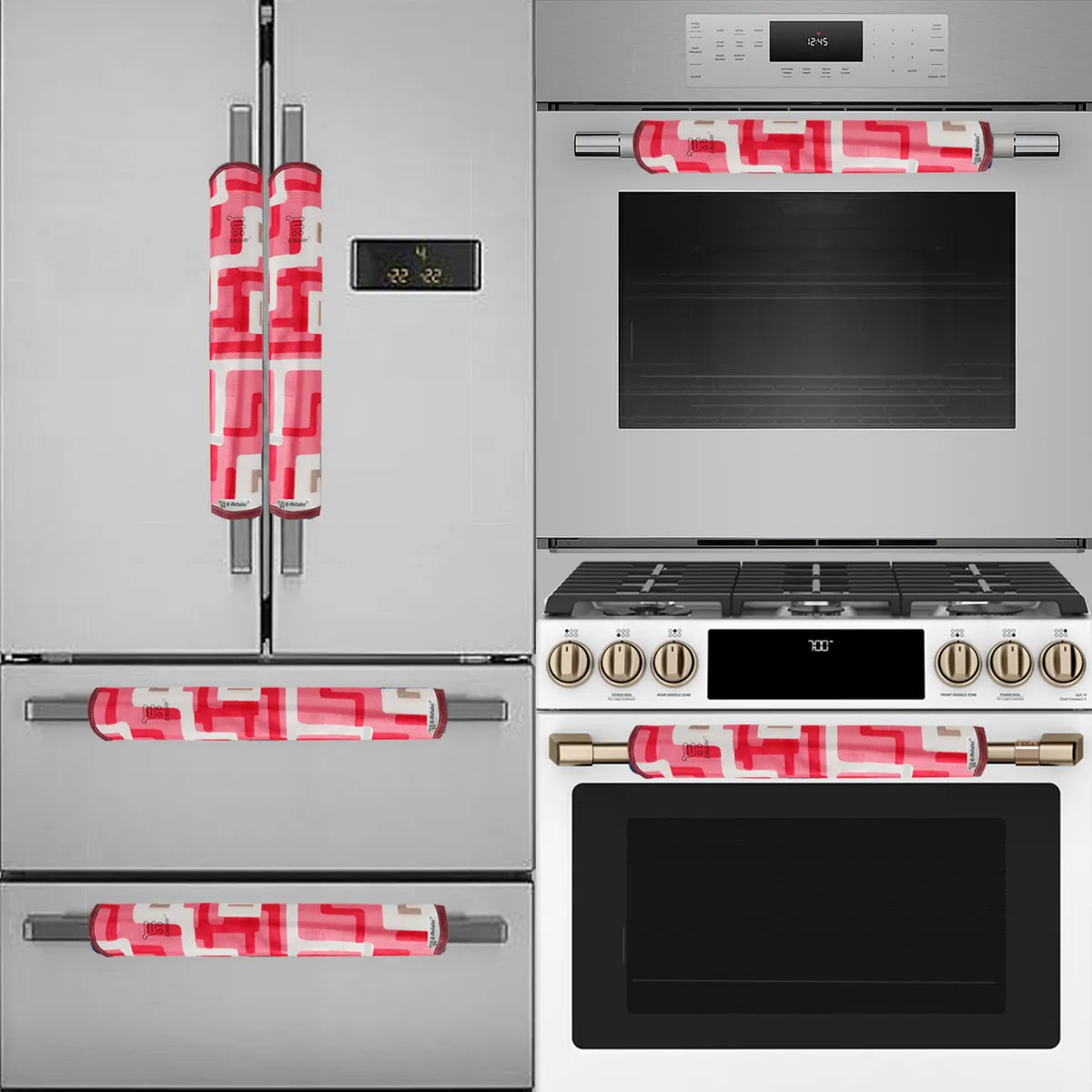 COMBO SET OFFER 106 (  FRIDGE TOP COVER 1 Piece + 6 PCS MUTIPURPOSE MAT +2PCS FRIDGE HANDLE COVER)