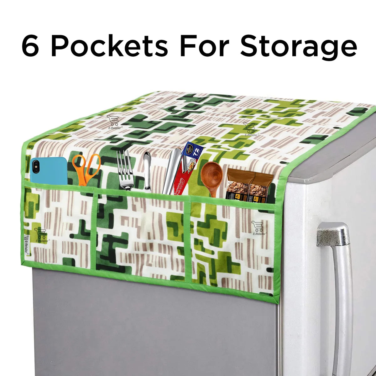 COMBO SET OFFER 107 (  FRIDGE TOP COVER 1 Piece + 6 PCS MUTIPURPOSE MAT +2PCS FRIDGE HANDLE COVER)