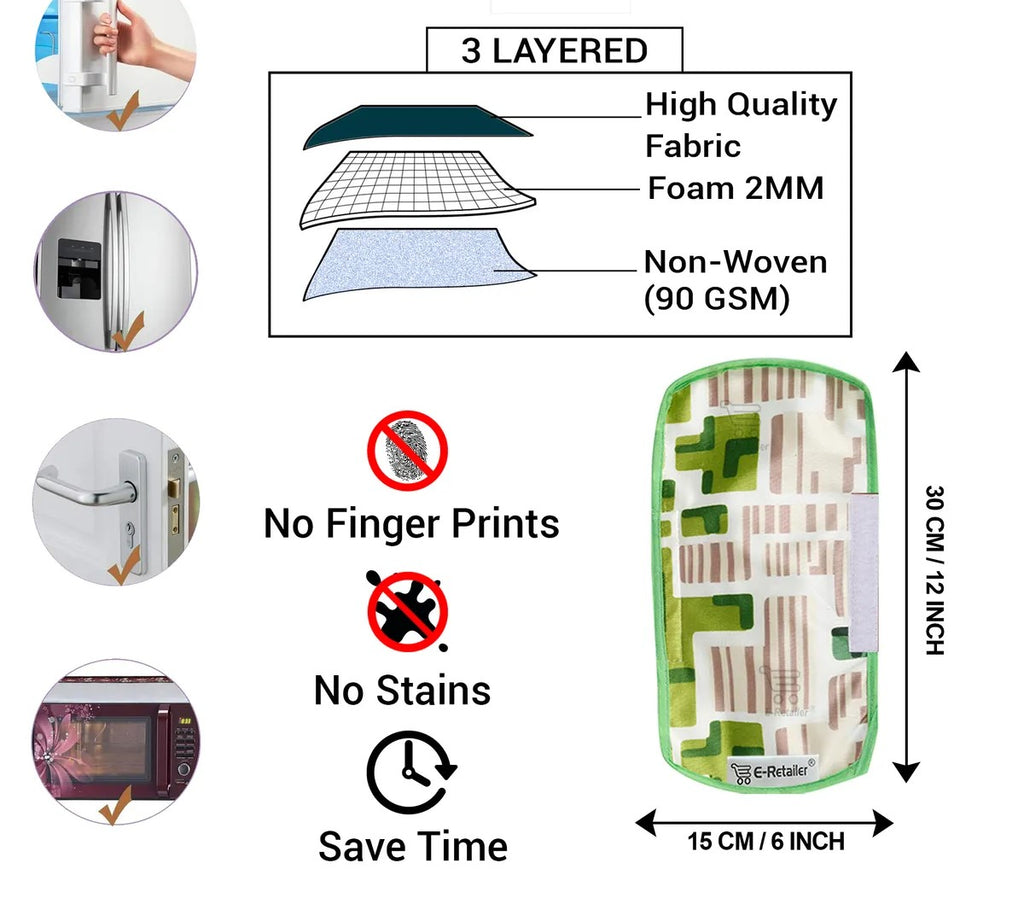COMBO SET OFFER 107 (  FRIDGE TOP COVER 1 Piece + 6 PCS MUTIPURPOSE MAT +2PCS FRIDGE HANDLE COVER)