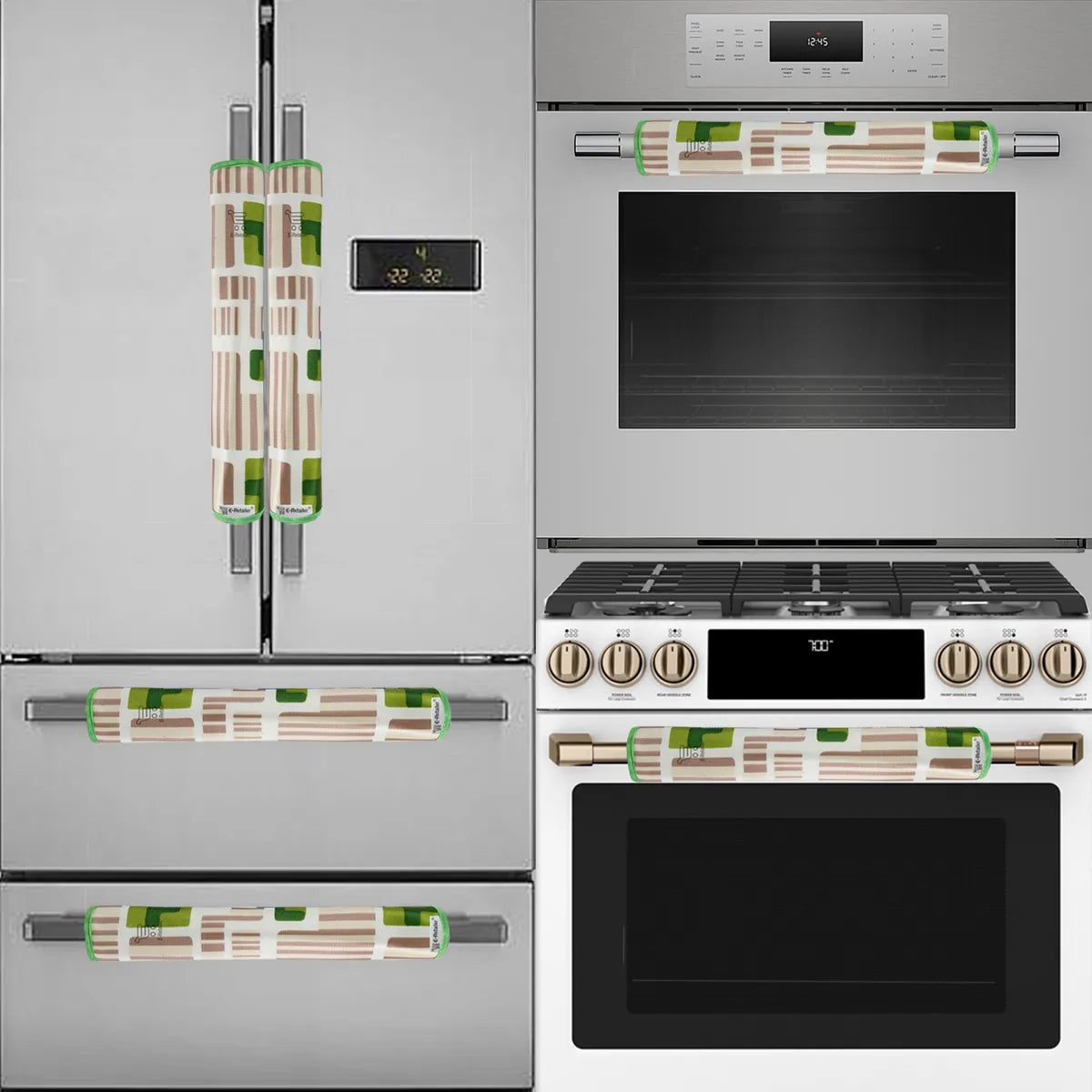 COMBO SET OFFER 107 (  FRIDGE TOP COVER 1 Piece + 6 PCS MUTIPURPOSE MAT +2PCS FRIDGE HANDLE COVER)