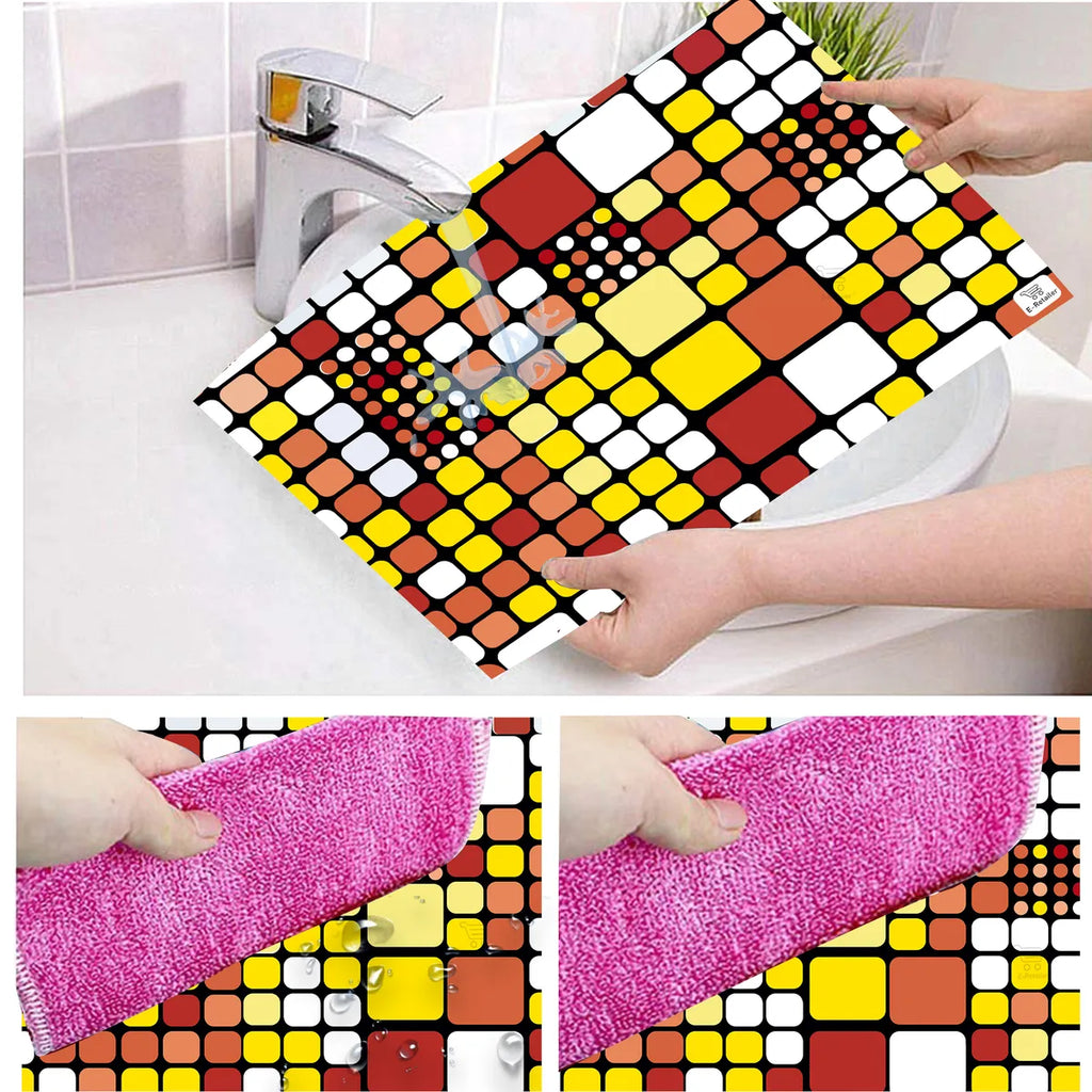 COMBO SET OFFER 108 (  FRIDGE TOP COVER 1 Piece + 6 PCS MUTIPURPOSE MAT +2PCS FRIDGE HANDLE COVER)