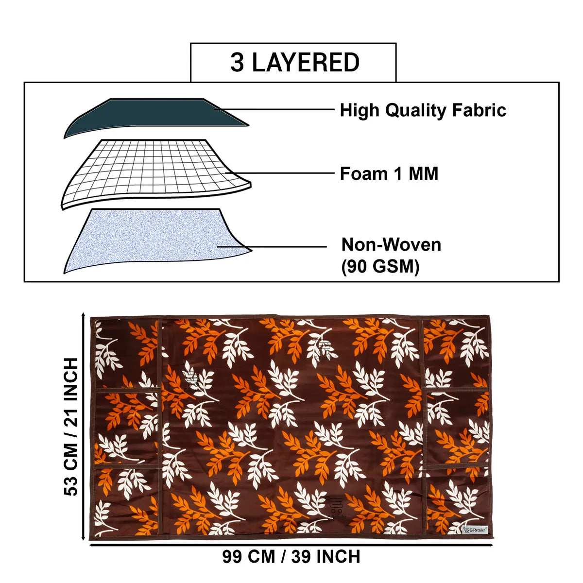 COMBO SET OFFER 109 (  FRIDGE TOP COVER 1 Piece + 6 PCS MUTIPURPOSE MAT +2PCS FRIDGE HANDLE COVER)