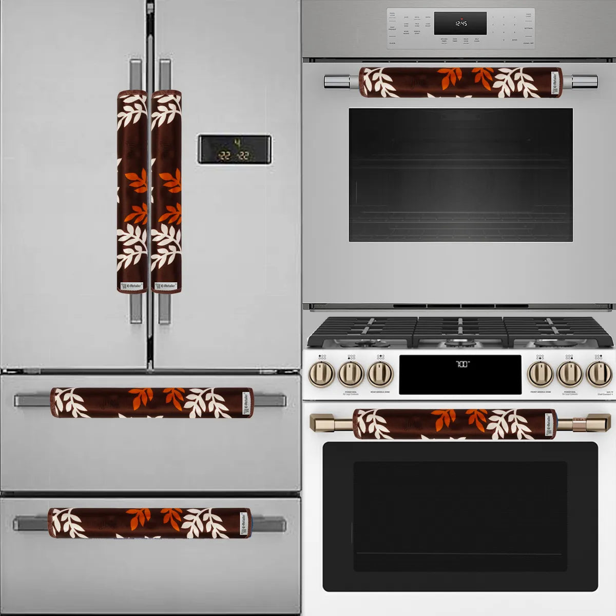 COMBO SET OFFER 109 (  FRIDGE TOP COVER 1 Piece + 6 PCS MUTIPURPOSE MAT +2PCS FRIDGE HANDLE COVER)