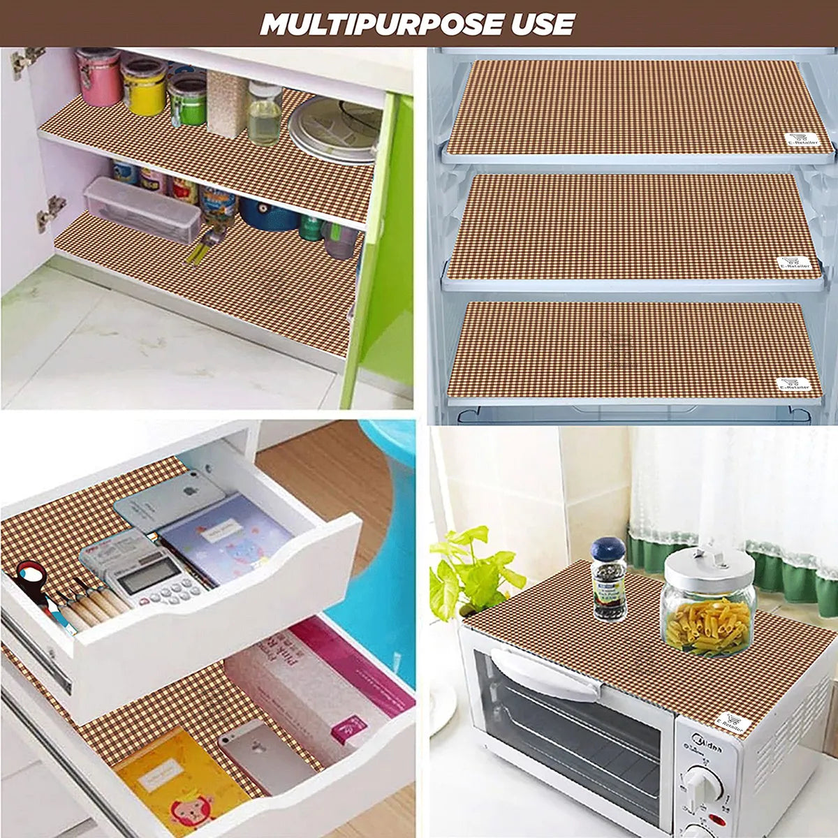 COMBO SET OFFER 110 (  FRIDGE TOP COVER 1 Piece + 6 PCS MUTIPURPOSE MAT +2PCS FRIDGE HANDLE COVER)