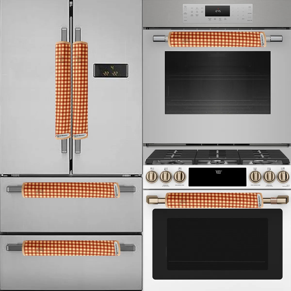 COMBO SET OFFER 110 (  FRIDGE TOP COVER 1 Piece + 6 PCS MUTIPURPOSE MAT +2PCS FRIDGE HANDLE COVER)