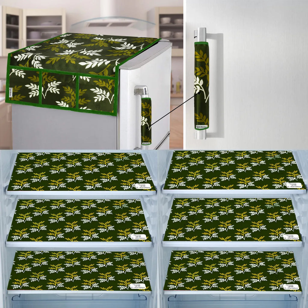 COMBO SET OFFER 111 (  FRIDGE TOP COVER 1 Piece + 6 PCS MUTIPURPOSE MAT +2PCS FRIDGE HANDLE COVER)