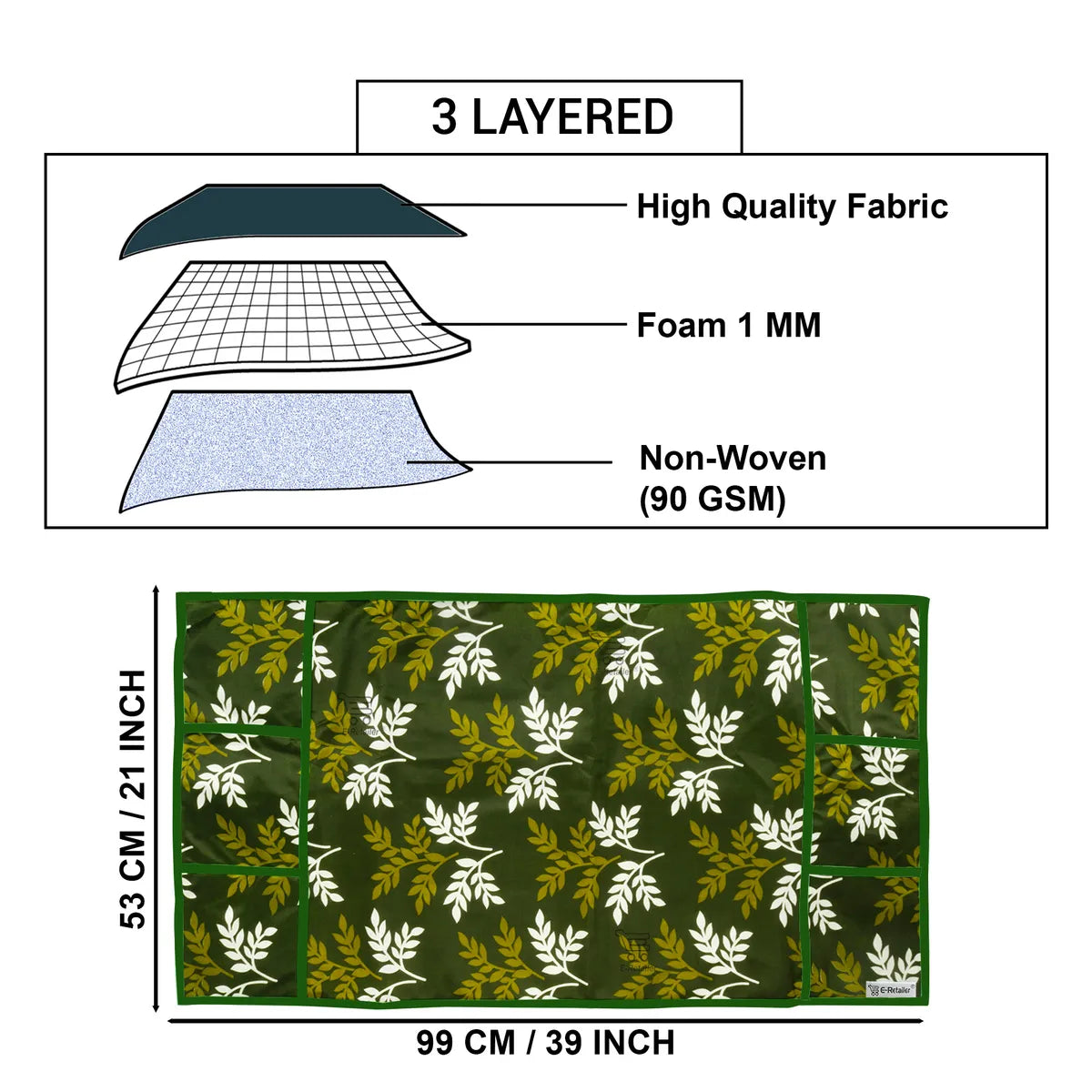 COMBO SET OFFER 111 (  FRIDGE TOP COVER 1 Piece + 6 PCS MUTIPURPOSE MAT +2PCS FRIDGE HANDLE COVER)