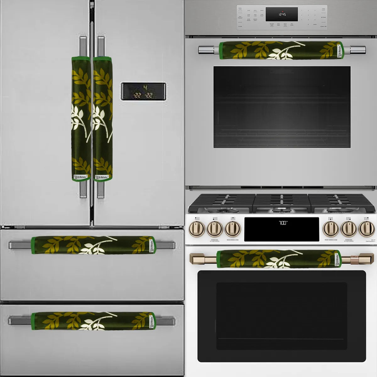 COMBO SET OFFER 111 (  FRIDGE TOP COVER 1 Piece + 6 PCS MUTIPURPOSE MAT +2PCS FRIDGE HANDLE COVER)