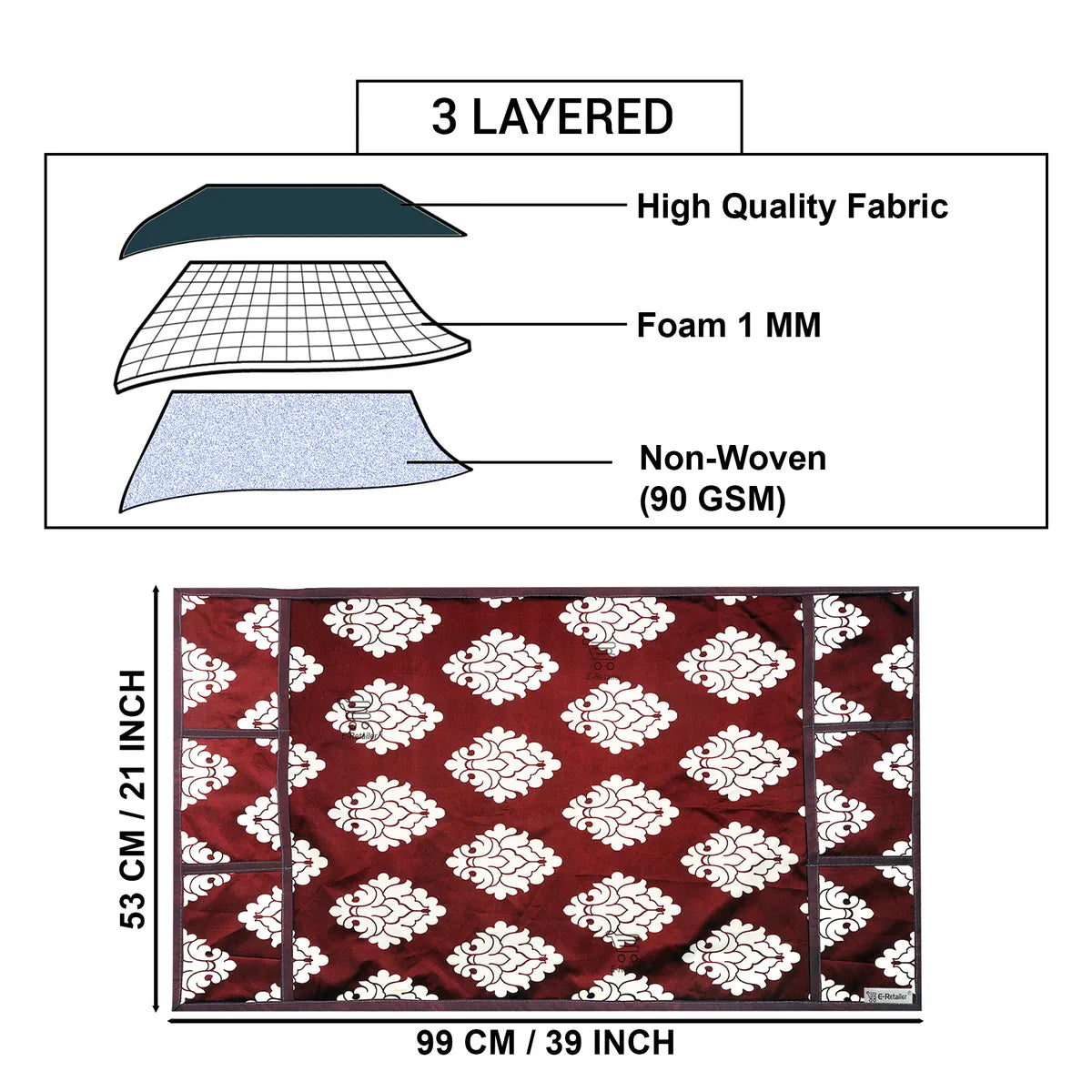 COMBO SET OFFER 112 (  FRIDGE TOP COVER 1 Piece + 6 PCS MUTIPURPOSE MAT +2PCS FRIDGE HANDLE COVER)