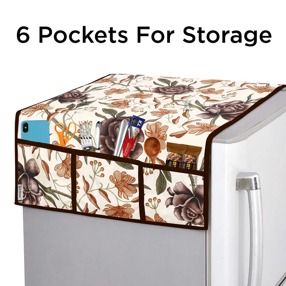 COMBO SET OFFER 113 (FRIDGE TOP COVER 1 Piece + 6 PCS MUTIPURPOSE MAT +2PCS FRIDGE HANDLE COVER)