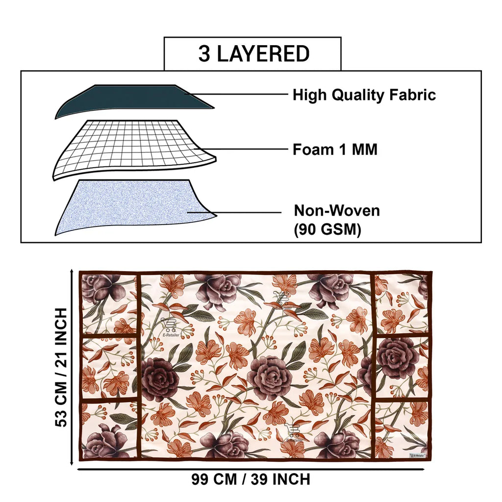 COMBO SET OFFER 113 (FRIDGE TOP COVER 1 Piece + 6 PCS MUTIPURPOSE MAT +2PCS FRIDGE HANDLE COVER)
