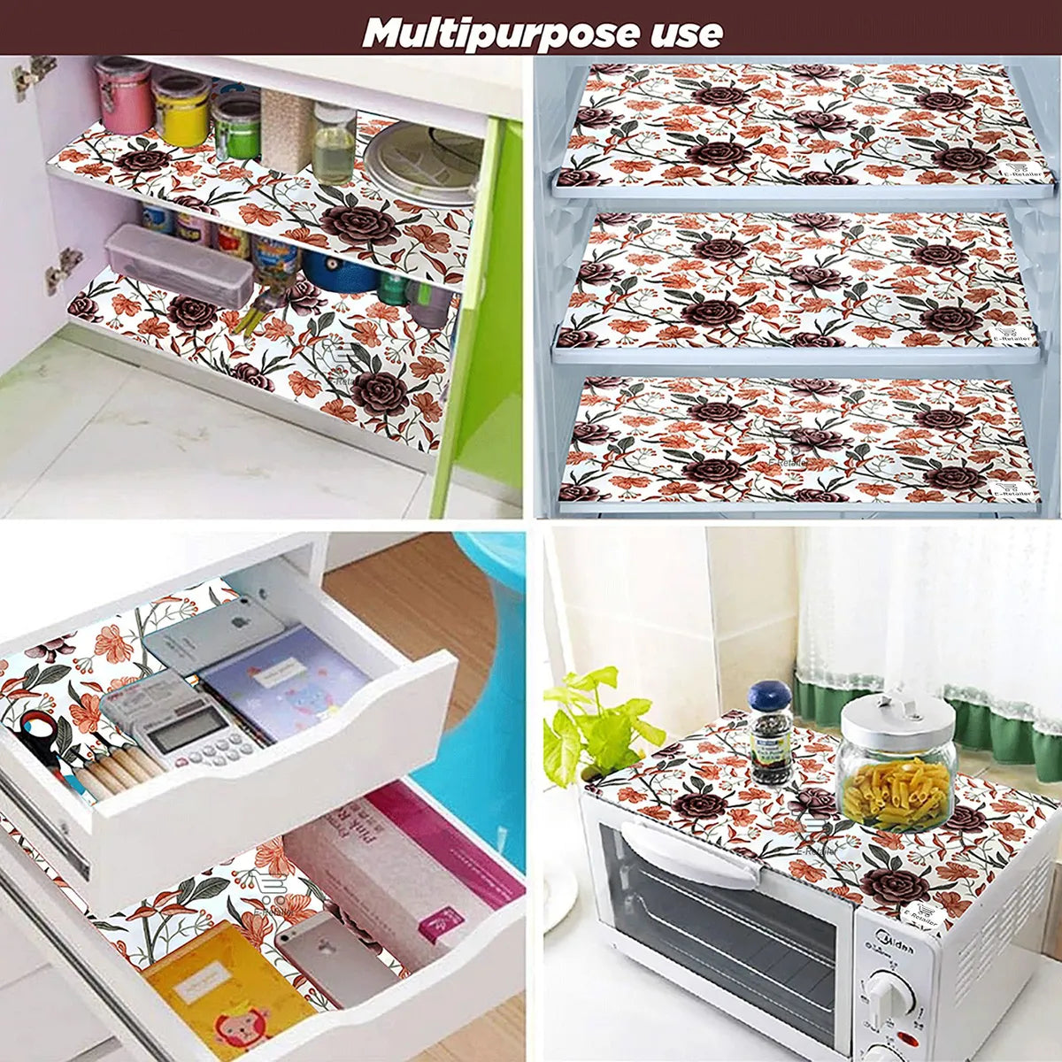 COMBO SET OFFER 113 (FRIDGE TOP COVER 1 Piece + 6 PCS MUTIPURPOSE MAT +2PCS FRIDGE HANDLE COVER)