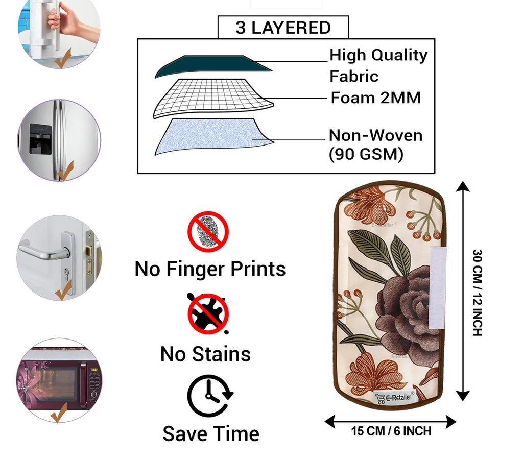 COMBO SET OFFER 113 (FRIDGE TOP COVER 1 Piece + 6 PCS MUTIPURPOSE MAT +2PCS FRIDGE HANDLE COVER)