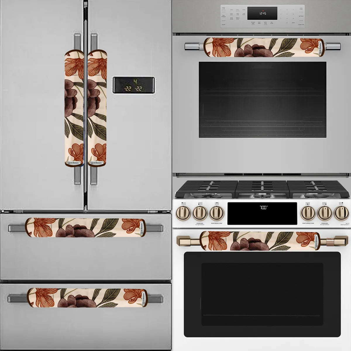 COMBO SET OFFER 113 (FRIDGE TOP COVER 1 Piece + 6 PCS MUTIPURPOSE MAT +2PCS FRIDGE HANDLE COVER)