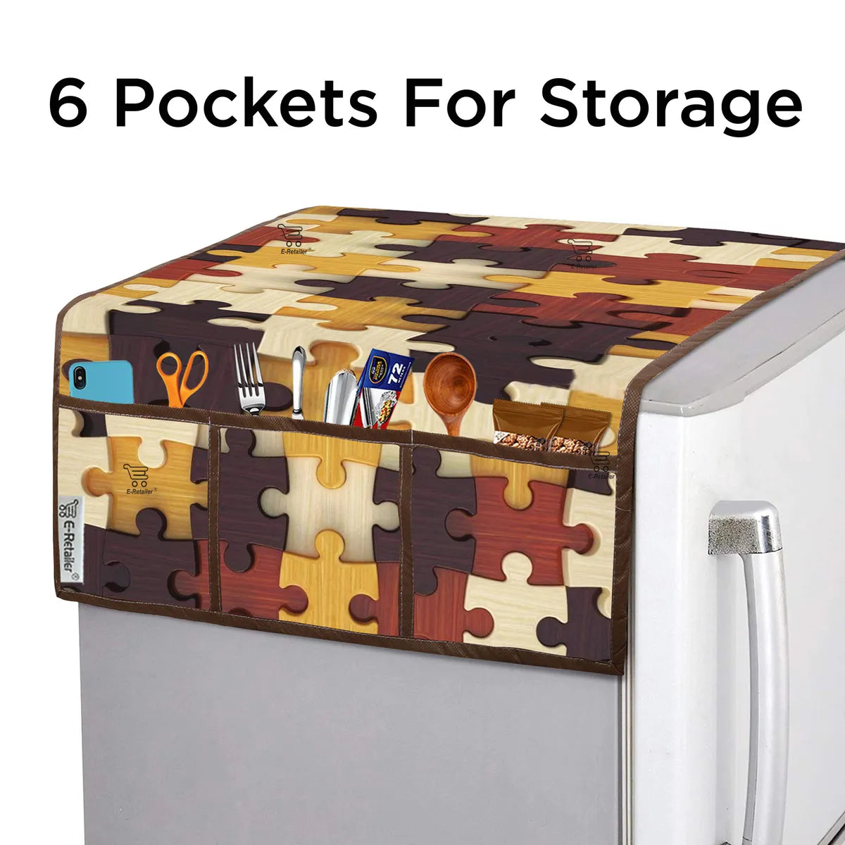 COMBO SET OFFER 114 (  FRIDGE TOP COVER 1 Piece + 6 PCS MUTIPURPOSE MAT +2PCS FRIDGE HANDLE COVER)
