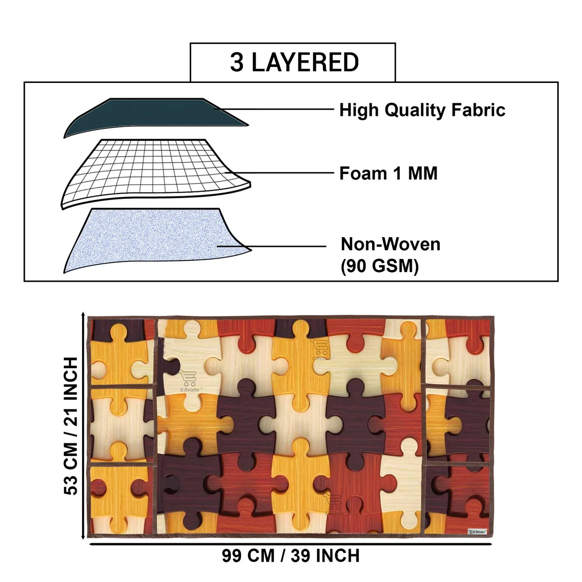 COMBO SET OFFER 114 (  FRIDGE TOP COVER 1 Piece + 6 PCS MUTIPURPOSE MAT +2PCS FRIDGE HANDLE COVER)