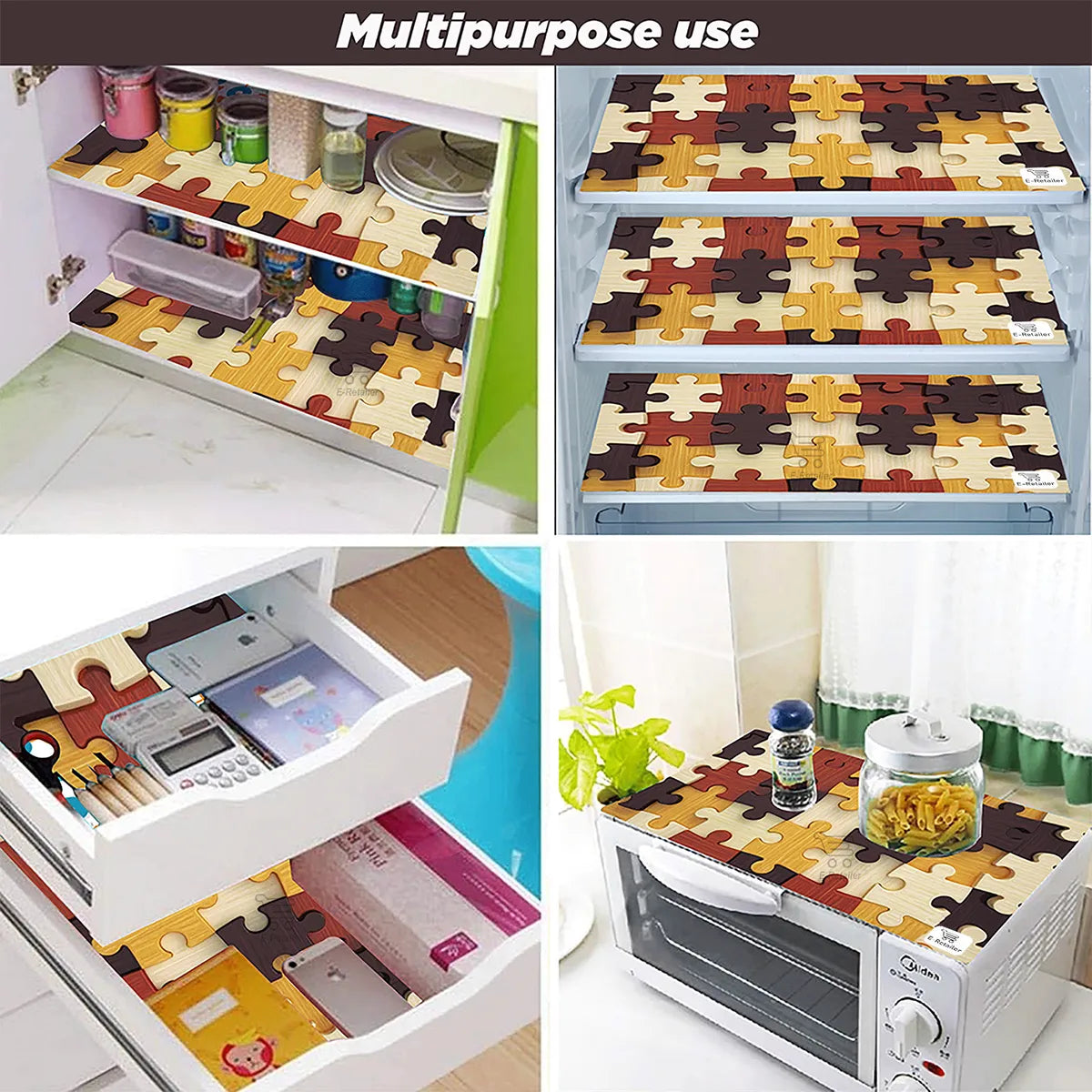 COMBO SET OFFER 114 (  FRIDGE TOP COVER 1 Piece + 6 PCS MUTIPURPOSE MAT +2PCS FRIDGE HANDLE COVER)